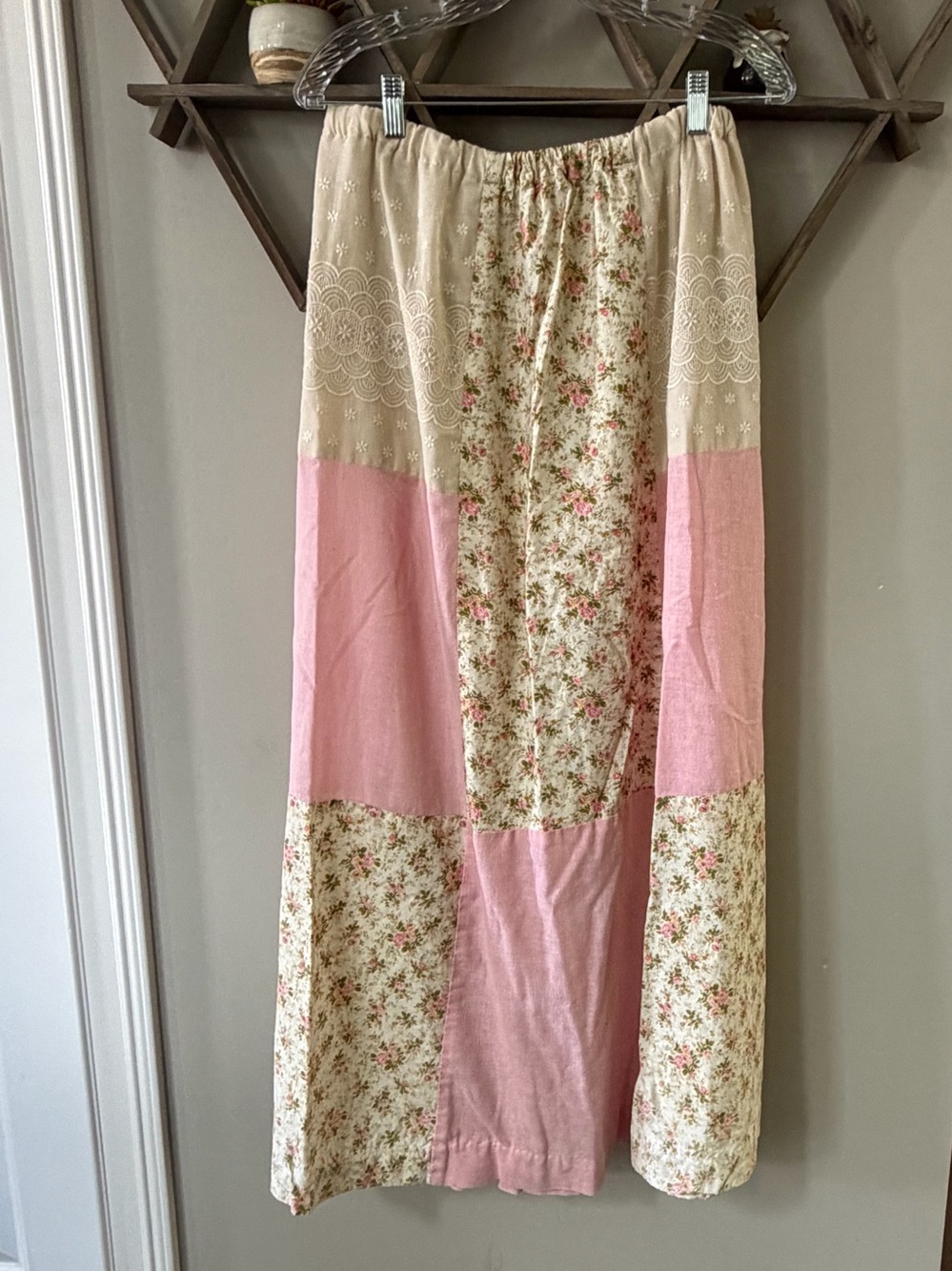 Vintage Alice of California Patchwork boho skirt. Cottagecore.